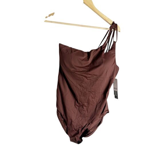 La Blanca Island Goddess Java Brown Strappy One Shoulder One Piece Swimsuit 14 - Picture 3 of 10
